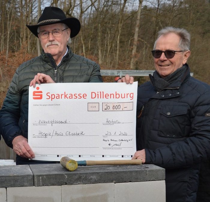 Unser Förderverein spendet 20.000 € für das „Elisabeth-Hospiz“